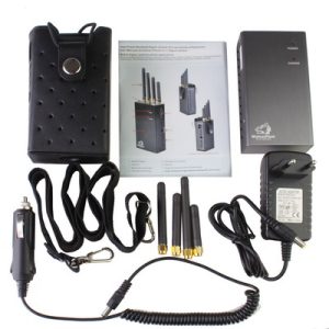 High Power Portable Cell Phone Jammer Wi-Fi GPS Blocker With Coverage 5-15 m Grey