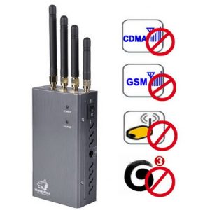 High Power Portable Cell Phone Jammer Wi-Fi GPS Blocker With Coverage 5-15 m Grey