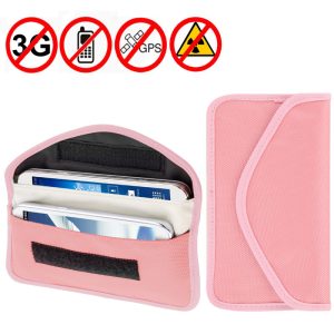 Anti-radiation Cloth Pouch Suitable For Apple iPhone Samsung Sony Nokia HTC LG ASUS VIVO HUAWEI LENOVO Less than 6.3 inch Pink