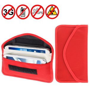 Anti-radiation Cloth Pouch Suitable For Apple iPhone Samsung Sony Nokia HTC LG ASUS VIVO HUAWEI LENOVO Less than 6.3 inch Red