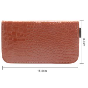 Crocodile PU Leather Protective Anti-Radiation Signal Blocking Case Pouch For Cell Phone Brown 6.1 x 3.3 inches