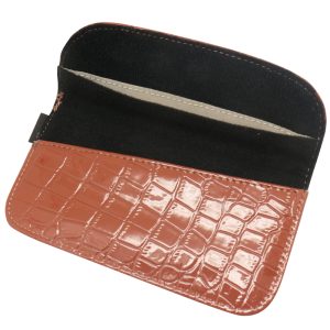Crocodile PU Leather Protective Anti-Radiation Signal Blocking Case Pouch For Cell Phone Brown 6.1 x 3.3 inches