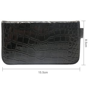 Crocodile PU Leather Protective Anti-Radiation Signal Blocking Case Pouch For Cell Phone Black 6.1 x 3.3 inches