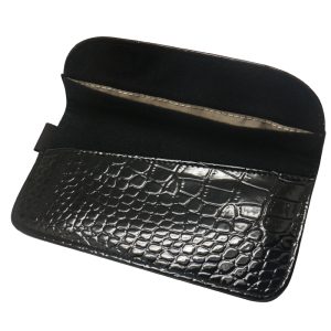 Crocodile PU Leather Protective Anti-Radiation Signal Blocking Case Pouch For Cell Phone Black 6.1 x 3.3 inches