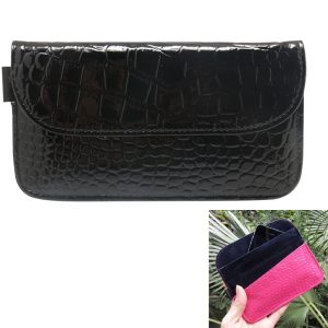 Crocodile PU Leather Protective Anti-Radiation Signal Blocking Case Pouch For Cell Phone Black 6.1 x 3.3 inches