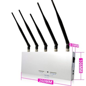 Adjustable 5 Antenna Cell Phones Jammer with Remote Control (3G,GSM,CDMA,DCS)