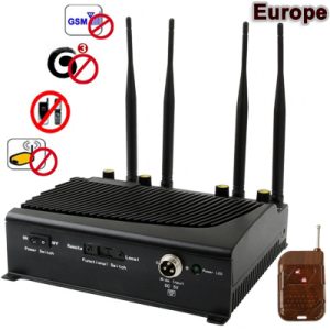 Mobile Phone And Wifi Signal Blocker Wifi GSM 3G Jammer With Coverage 40 m 4 Antennas For Europe Market 130E