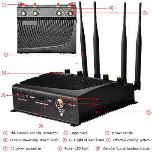 Mobile Phone And Wifi Signal Blocker Wifi GSM 3G Jammer With Coverage 40 m 4 Antennas For Europe Market 130E