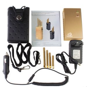 High Power Portable Cell Phone Blocker Wi-Fi GPS Signal Jammer With Coverage 5-15 m Golden