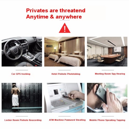 High Sensitivity Portable Wireless Signal Detector for 1.2G 2.4G 5.8Ghz Wireless Cam 2G 3G 4G SIM Card and Hi-Speed GPS Locator