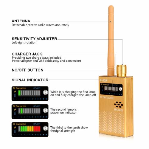 1MHz-8000MHz Radio Detection Anti Spy Signal Hidden Camera GSM Audio Bug Finder 4G GPS Signals Lens RF Tracker Detectors