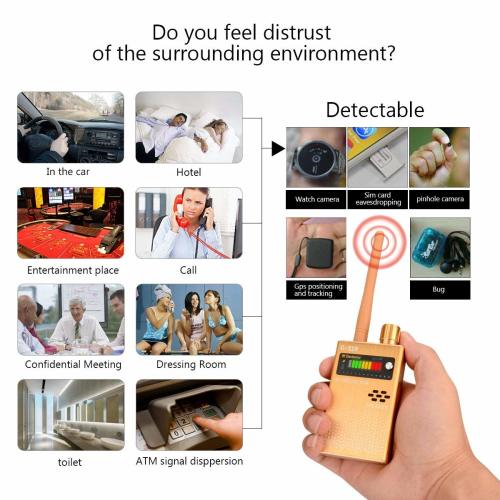 1MHz-8000MHz Radio Detection Anti Spy Signal Hidden Camera GSM Audio Bug Finder 4G GPS Signals Lens RF Tracker Detectors