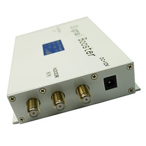 LCD Display 3G 2100MHz Mobile Phone Signal Booster with Whip and Panel Antenna Kit White