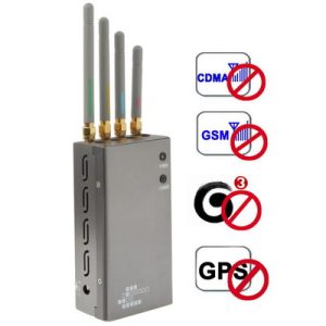 808HF Silver Portable GSM CDMA DCS PHS 3G GPS Cell Phone Signal Jammer With Coverage 5~20m