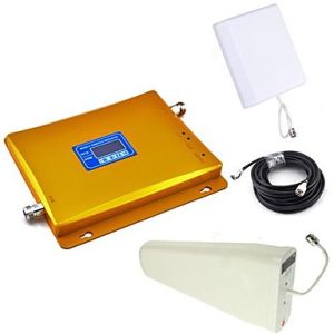 LCD Display GSM & DCS Mobile Phone Dual Band Signal Booster , Signal Repeater + Log Periodic Antenna + Planar Antenna with Cable