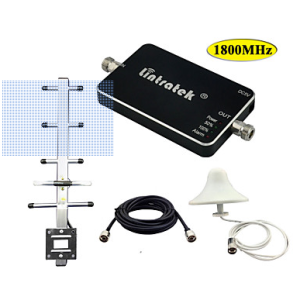 Repeater DCS 1800 Mini Size Signal Booster Signal GSM 1800 MHz 65dB Gain LED Cell Phone Repeater Yagi Antennas Full Kits